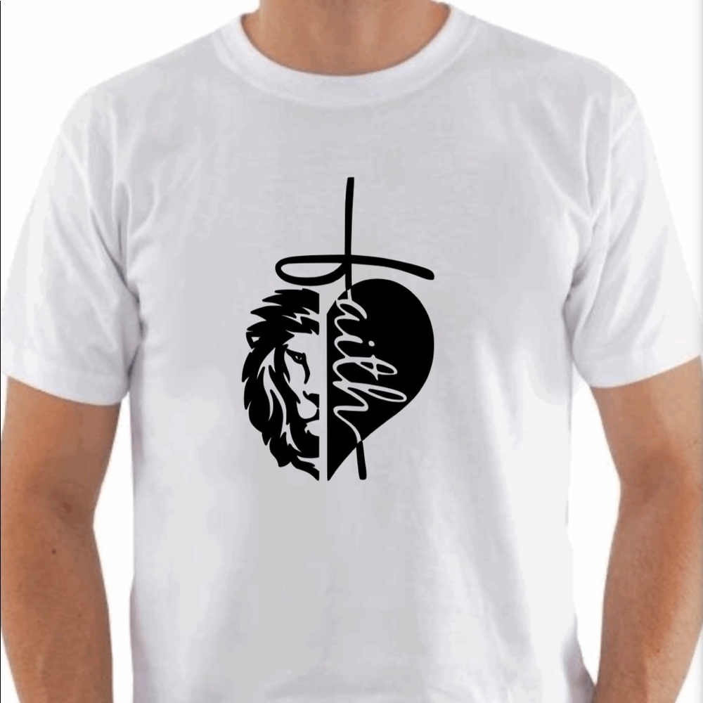 faith lion heart cross t-shirt unisex